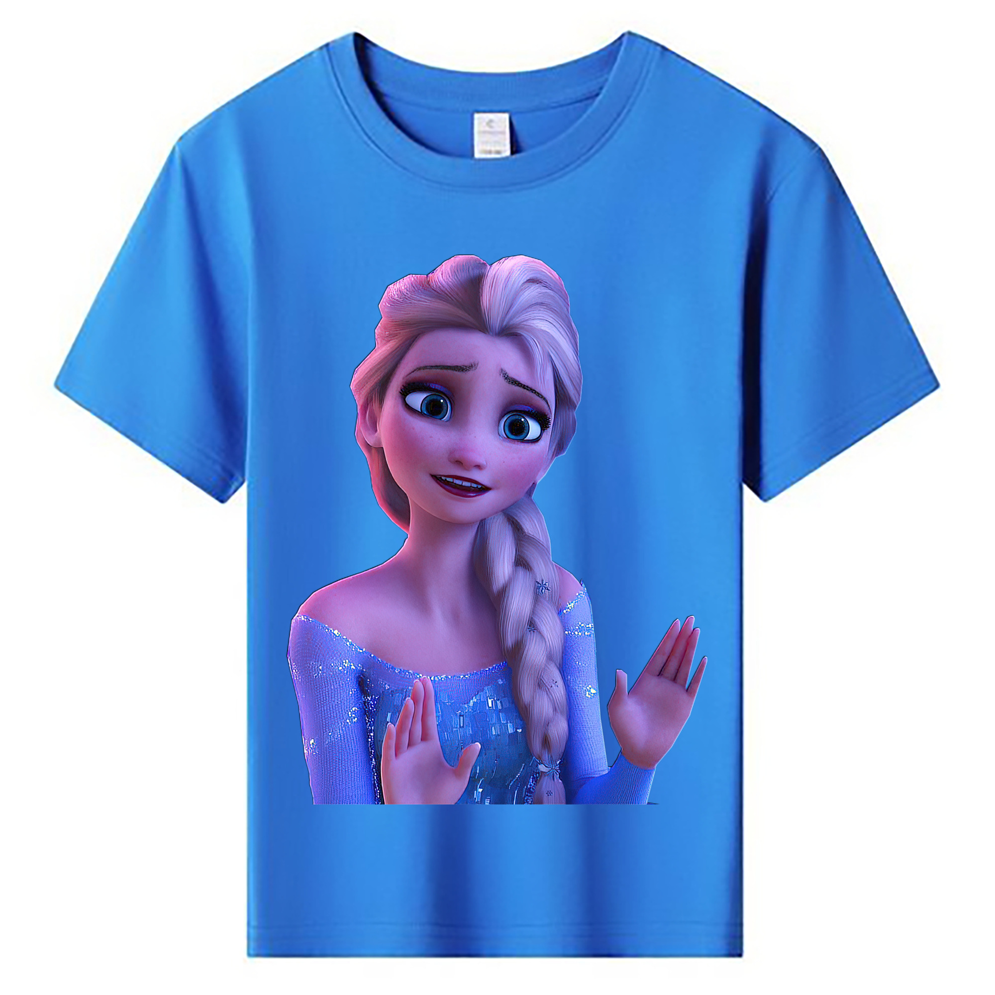 （画像用） アナと雪の女王 アンナ エルサ Frozen Anna Elsa 綿100％キッズTシャツ（フロントプリント）